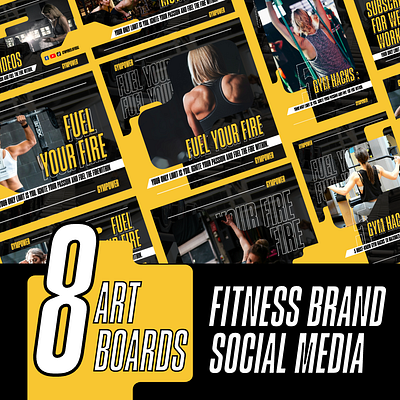GYMPOWER - Fitness Brand Social Media Kit bold clean fitness graphic design gym minimal modern motion graphics simple sport sports