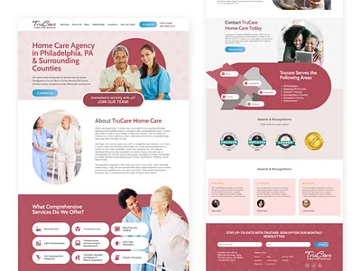 TruCare – Landing Page for Elderly Care Agency accessible branding compassion design eldercare figma graphic design healthcare illustration landingpage logo seniorcare typography ui uiux ux vector webdesign