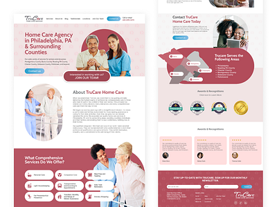 TruCare – Landing Page for Elderly Care Agency accessible branding compassion design eldercare figma graphic design healthcare illustration landingpage logo seniorcare typography ui uiux ux vector webdesign