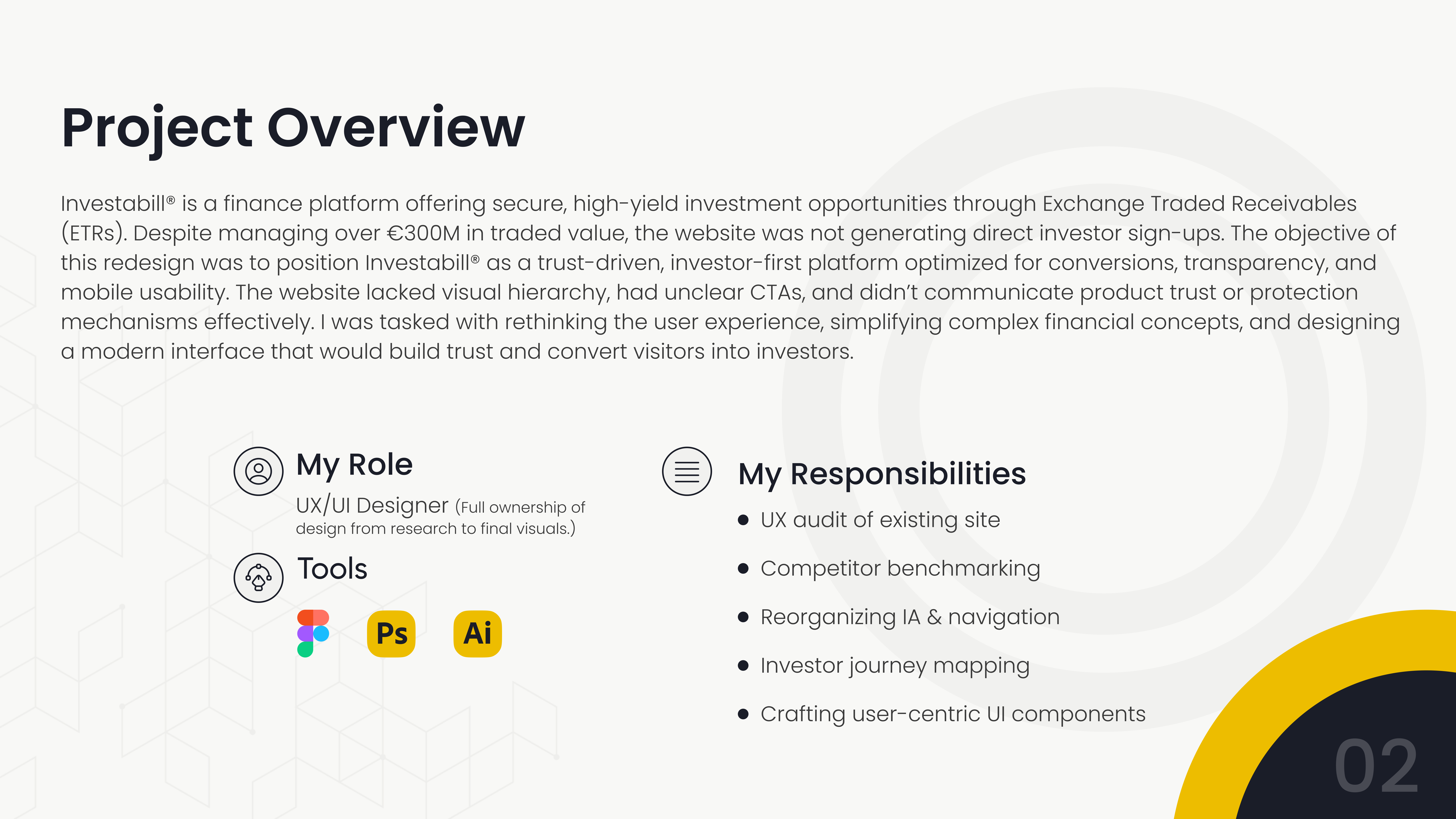 Example of Investment Platform Website Redesign