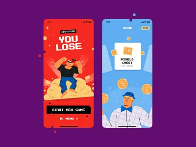 Pixels & Punches. Game UI Concepts. mobile product