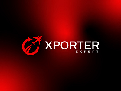 Xporter Expert – Export Import Logo with Plane & Circular Arrow arrow logo branding circle logo circular arrow export import global trade logistics company logo logo design logo designer plan logo shipping company startup identity supply chain transport company