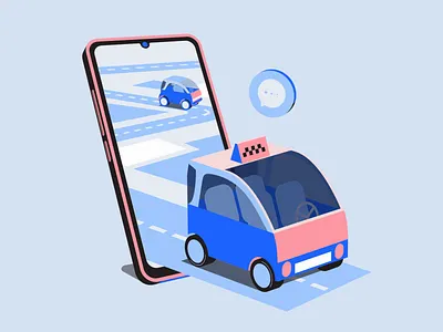 Taxi & Mobile App 2d after effects animation cab motion design motion graphics ordering a car ordering taxi pseudo 3d set route smartphone taxi application taxi car taxi mobile app taxi order app taxi service