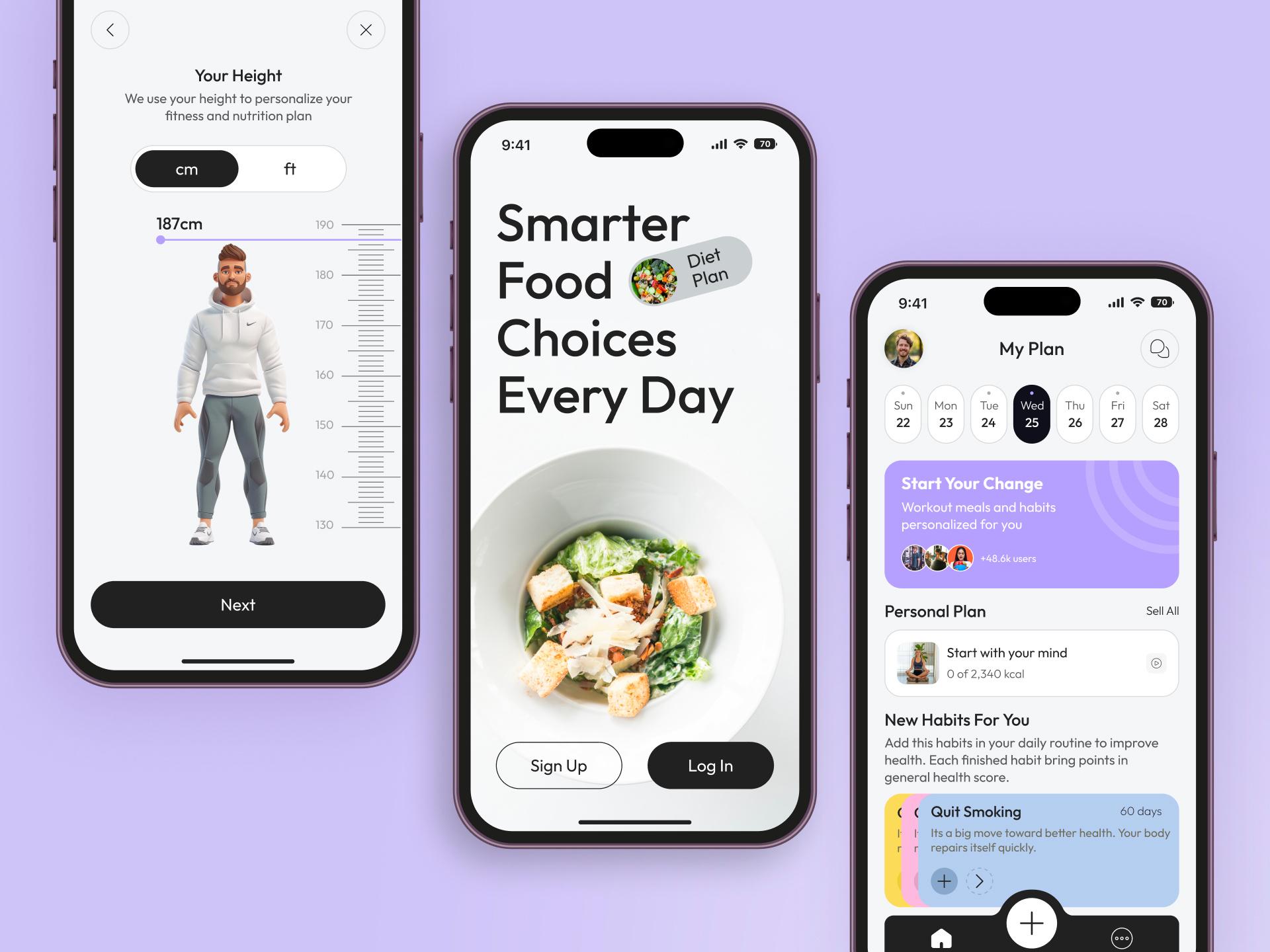 BetterFit – AI Powered all-in-one Health & Fitness Companion betterfit cross platform app design cross platform design custom design fitness health healthify material design mobile app mobile app design mobile application design ui ux wellness
