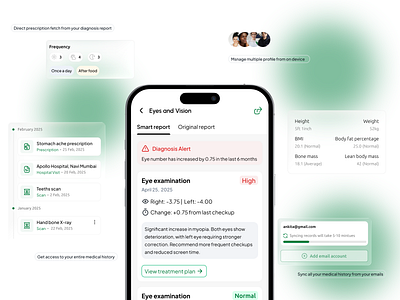 Health AI Features - Website ai branding features glass health healthai illustration