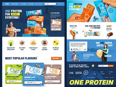 ONE - Website Design for Protein Bar bodybuilding cpg web design ecommerce fitness fitness supplements gym homepage landing page landing page design landingpage muscle gain nutrition protein bar supplement brand website ui design web design website website design whey protein workout