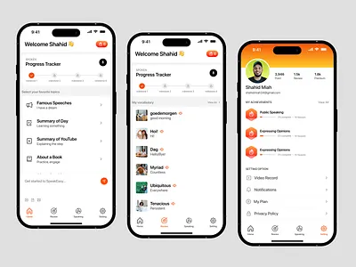 SpeakEase - Language Learning App app app design education app. language app learning apps learning platform mobile mobile app mobile app design mobile app ui mobile design mobile ui design mobile ui ux ui ui ux ux design uxui design