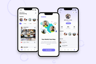 Hobbiist - Lifestyle Social Mobile App appdesign figma mobileui portfolioapp socialdesign uidesign ux design