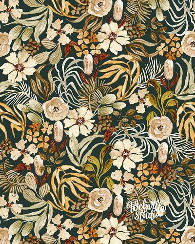 Watercolor Floral Pattern design fabric flowers illustration seamless pattern textile wallpaper watercolor