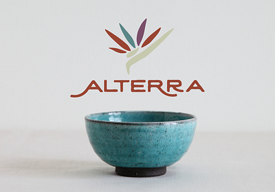 Alterra Pottery bird of paradise brand branding ceramic ceramic logo earth flower logo graphic deisgn logo logo design pottery pottery brand pottery logo tropical logo type type design vector vector art