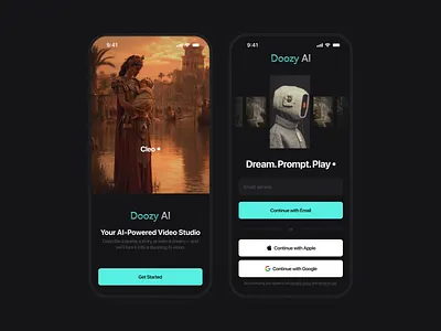 AI Video Generator App – Cinematic Onboarding UI Design ai app cinematic figma mobile mobile app onboarding ui ux design video generator