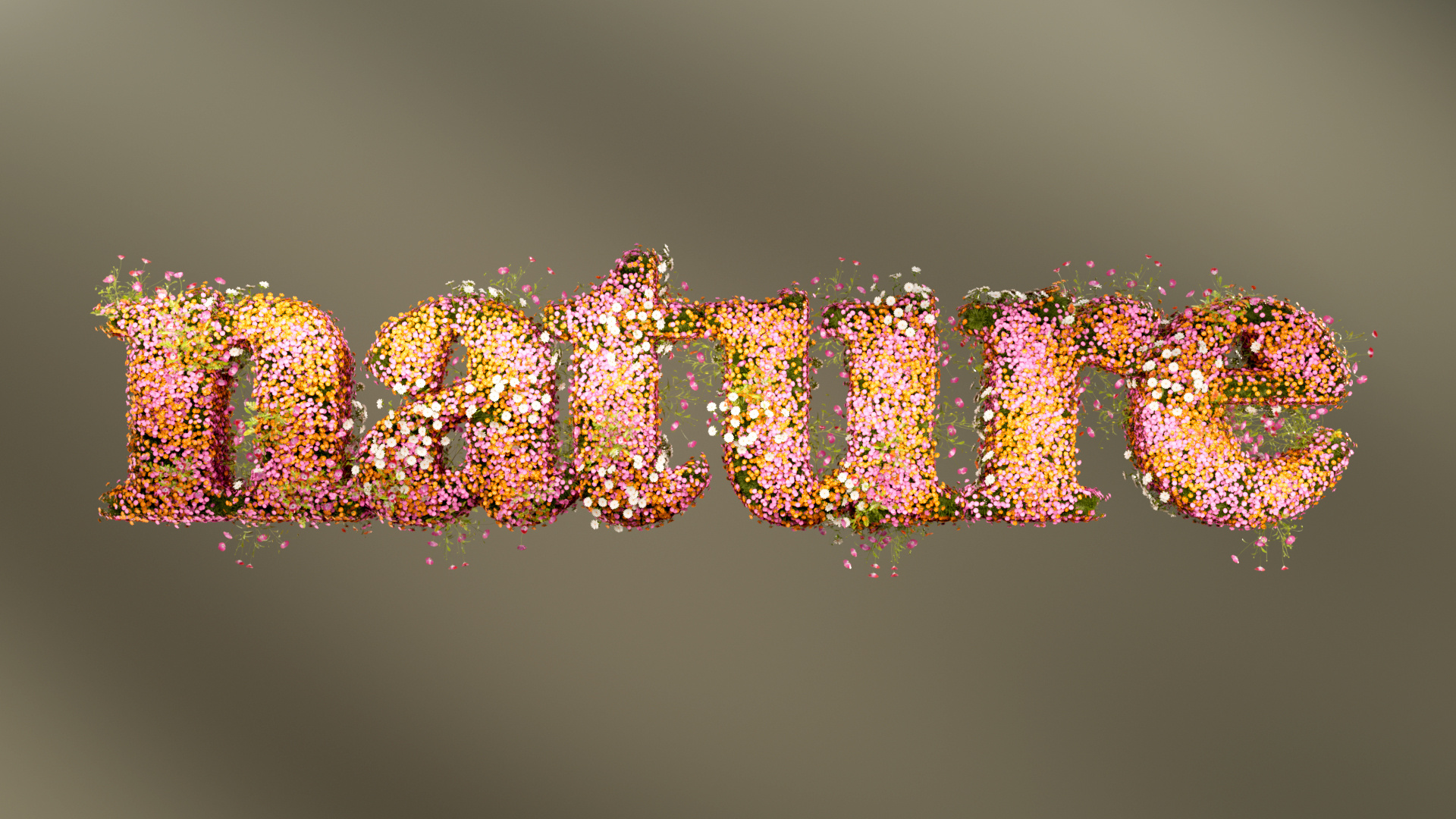 "Nature" Logo 2d animation 3d 3d art after effects animation c4d cinema4d design flowers graphic design illustration logo motion design motion graphics nature texture