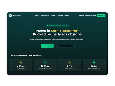 SecureFund platform landing page finance securefund webpage