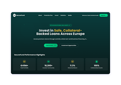 SecureFund platform landing page finance securefund webpage