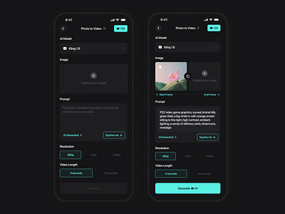 AI Video Generator App – Prompt to Video UI Design ai app detail figma generator mobile mobile app product design prompt ui ui design ux design video