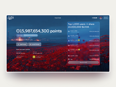 Levva 2.0 — Leaderboard blockchain crypto dapp liquid glass ui web3 website website design