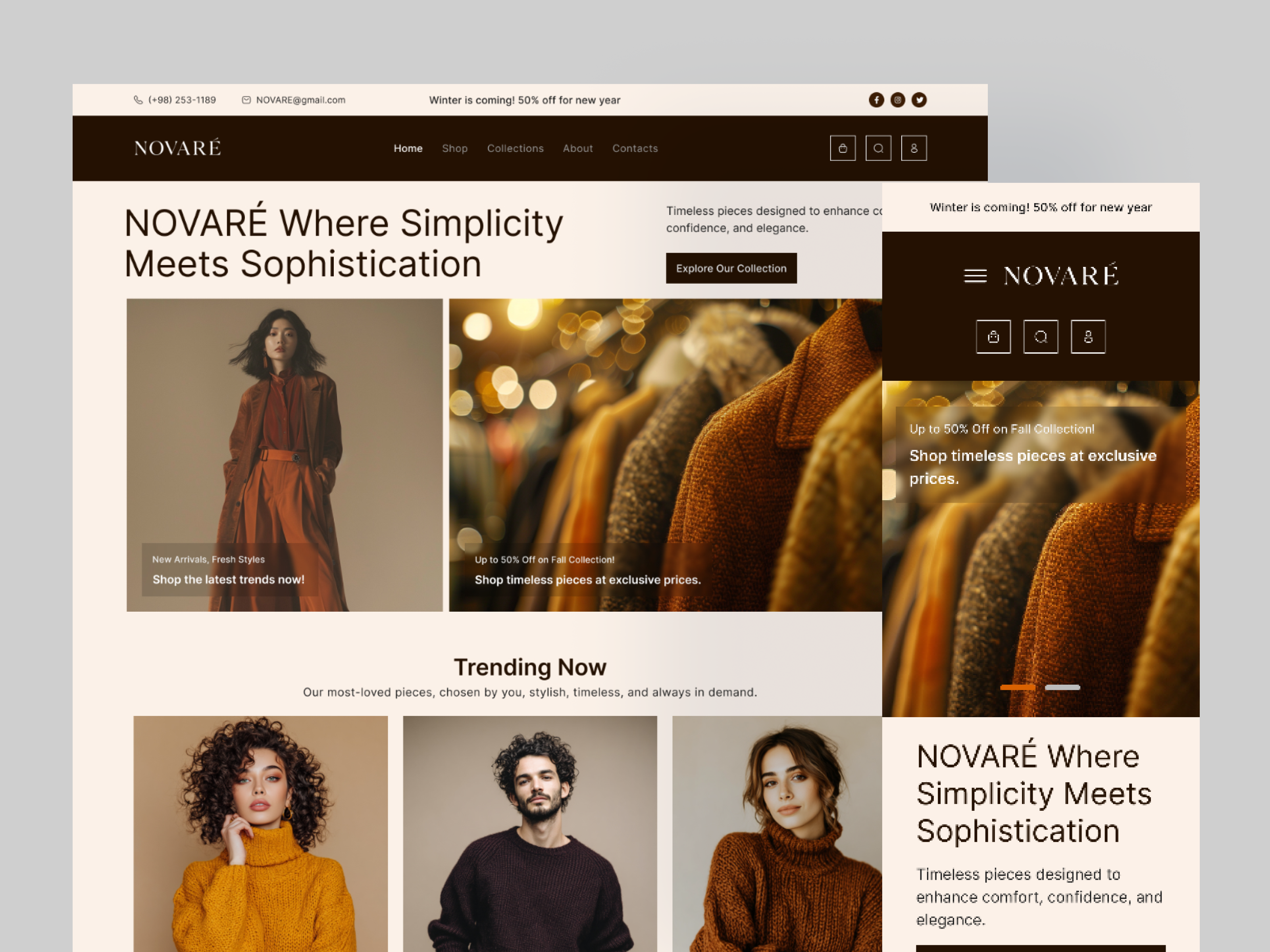 Responsive Fashion E - Commerce Website branding design figma logo typography ui ux