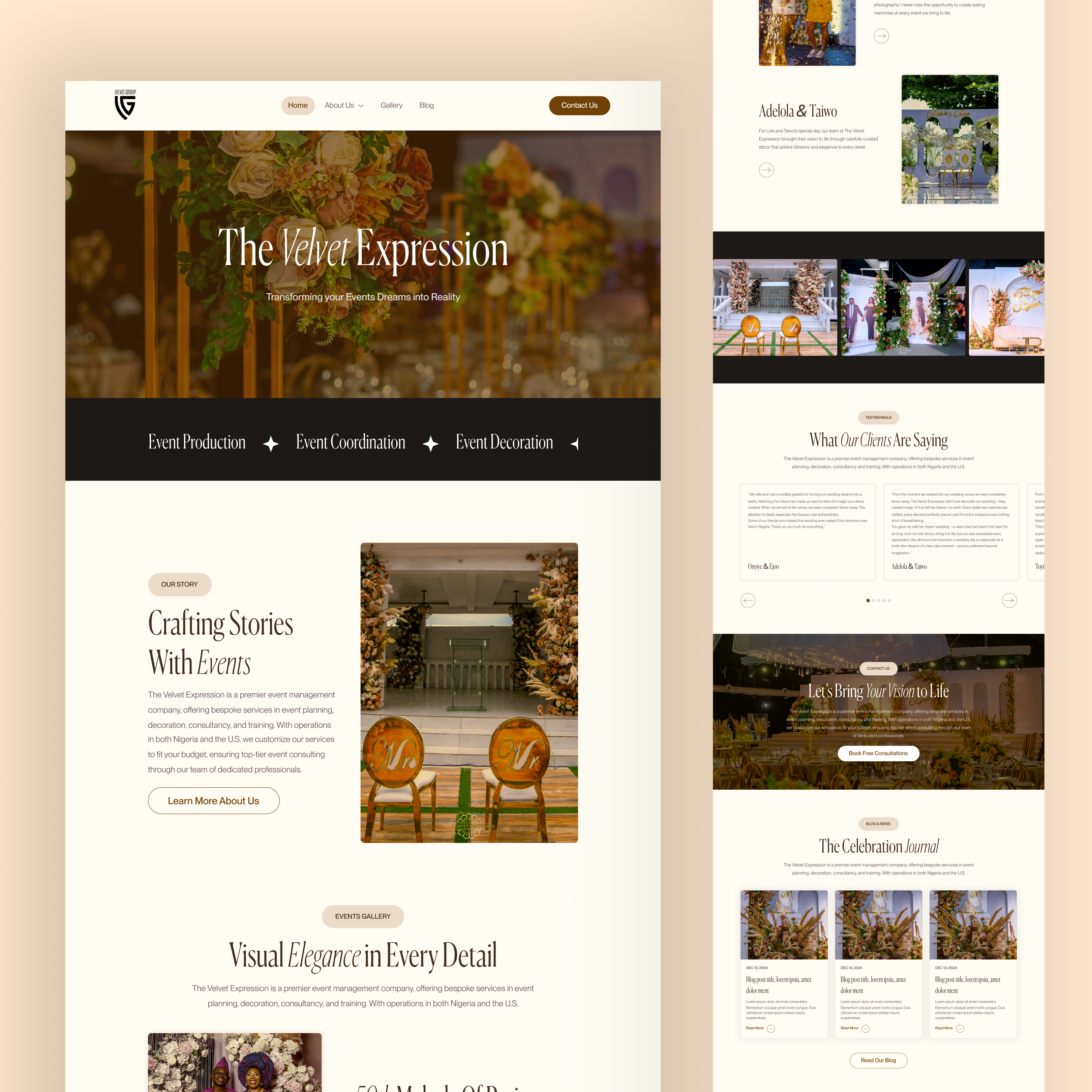 Event Planning Website event decoration event planning figma graphic design landingpage ui ui design ux design web design website design