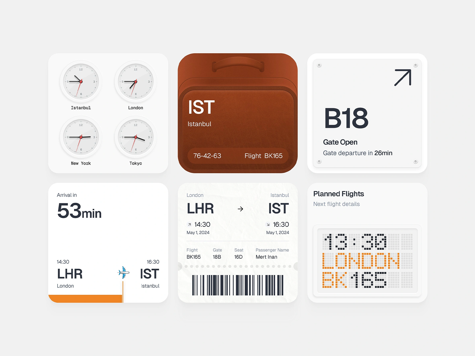 Flight Tracker Dashboard Widgets