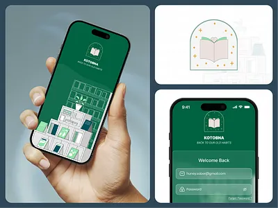 KOTOBNA booking concept design illustration logo mobile ui ui vector