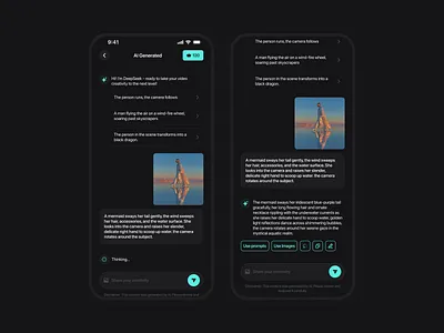 AI Video Generator App – Prompt Generator AI Chat Screen UI ai app chat figma generator mobile mobile app product design ui ui design ux design video