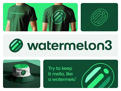 Watermelon3 abstract creative fun geometric logo logo design multimedia simple tech watermelon logo