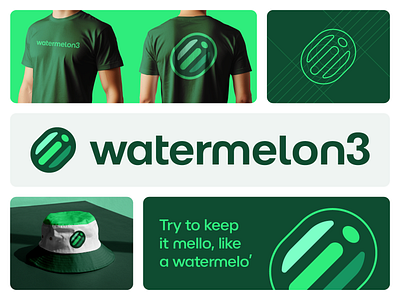 Watermelon3 abstract creative fun geometric logo logo design multimedia simple tech watermelon logo