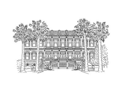 Ciragan Palace Wedding Venue illustration art design drawing hand drawn illustration sketch vector