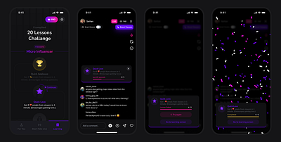 AI Live Streaming Simulation App Gamified Learning Screen UI ai app comment education figma gamified learning live mobile mobile app product design progress simulation step streaming success ui ui design ux design