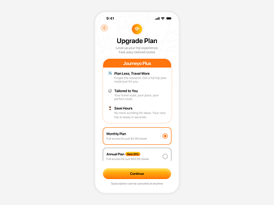 Travel Planning App – Value Driven Paywall Screen UI Design app conversion figma growth mobile mobile app paywall plan product design subscription travel trip ui ui design upgrade ux design