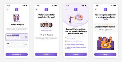 Nutrition Tracker App - Motivational Paywall Flow UI Design app branding figma fitness flow graphic design meal mobile mobile app motivation nutrition paywall product design recipe social proof subscription tracker ui ui design ux design