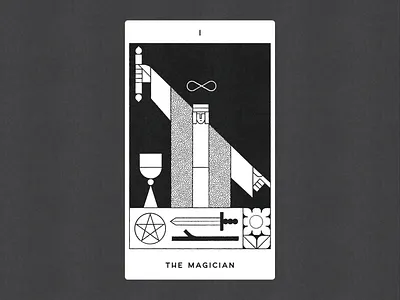 I. THE MAGICIAN fortune telling illustration tarot the magician vector vintage