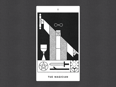 I. THE MAGICIAN fortune telling illustration tarot the magician vector vintage
