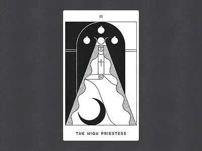 II. THE HIGH PRIESTESS illustration tarot the high priestess vector vintage