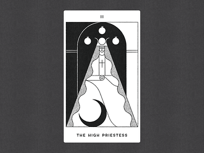 II. THE HIGH PRIESTESS illustration tarot the high priestess vector vintage
