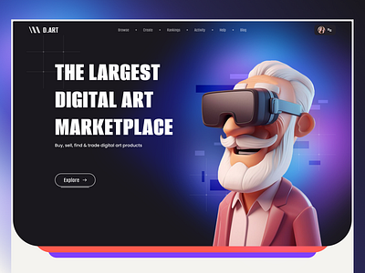 NFT & ART Marketplace – Concept UI/UX Design art art marketplace black blockchain crypto design e commerce gradient minimal nft nft illustration nft marketplace ui uiux ux ux ui design web design