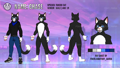 Tuxedo Cat Furry Fursona Reference Sheet blackandwhitefursona catfursona commissionart commissionsopen customrefsheet felinefursona felineoc foxy maria foxymaria furryart furryartist furrycharacter furryoc furryrefsheets opencommissions tuxedocat tuxedofursona