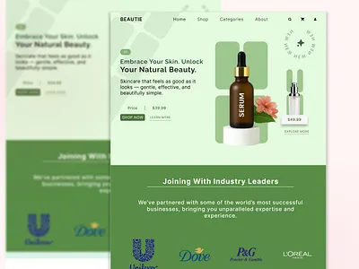 GLOW UP landingpage ui