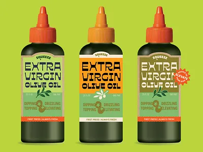 SQUEEZE OIL drizzle label design olive oil olives squeeze oil