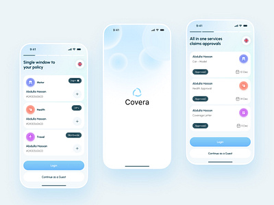 AI-Powered Insurance Experience App ai app design ai insurance app interface clean ui digital insurance fintech ui insurance app insurance design insurance technology minimal app mobile app mobile ui mobile ux modern ui onboarding screen personalized ui smart insurance smart onboarding user onboarding ux design