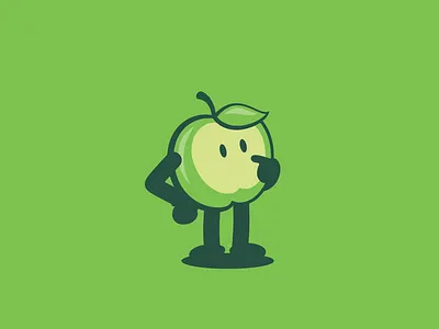 Green Apple Thinking after aftereffects animation branding character effects flat logo smooth