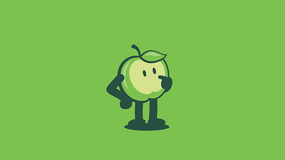 Green Apple Thinking after aftereffects animation branding character effects flat logo smooth