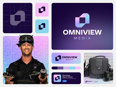 OmniView Media™ badge brand branding camera design drone logo graphic design heyo! logo media logo omniview
