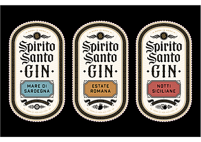 Spirito Santo Gin labels branding calligraphy gin hand lettering lettering liquor logo packaging print type typography