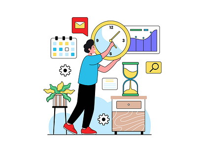 Time Management Illustration app branding design flat illustration graphic design illustration logo ui ux vector