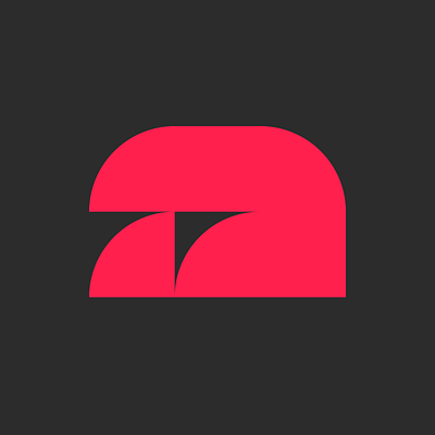 05 - charcoal x crimson a abstract black branding contrast curved design geometric geometry graphic design icon logo logo design minimal minimalistic red smooth vector