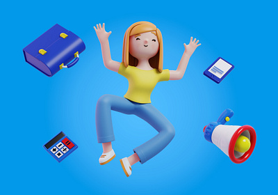 3d Rendering Business Goal Concept 3d character rendering