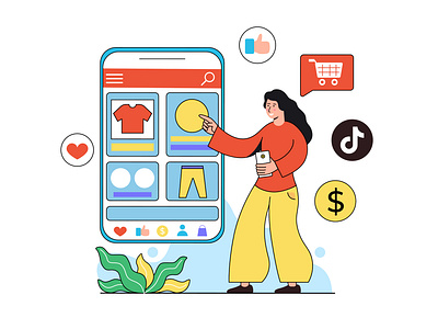 Online Shop Buyer Illustration app branding design flat illustration graphic design illustration logo ui ux vector