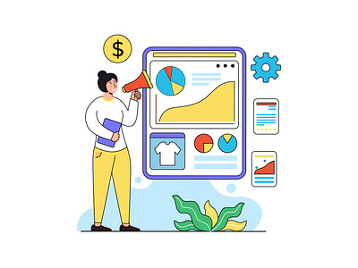 Business Marketing Illustration app branding design flat illustration graphic design illustration logo ui ux vector