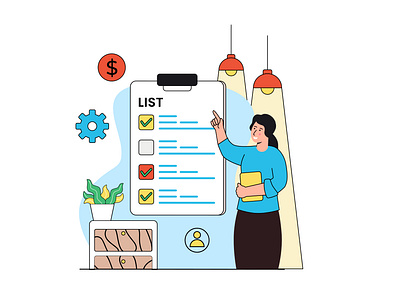 Employee To-Do List Illustration app branding design flat illustration graphic design illustration logo ui ux vector